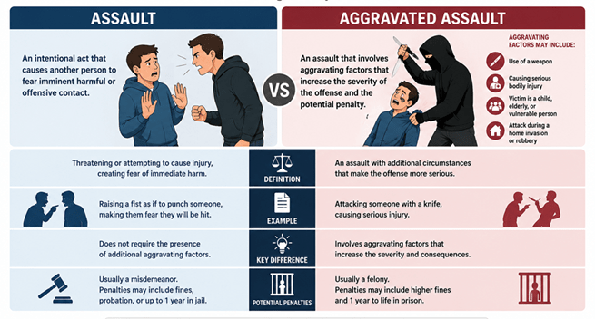 Assault vs Aggravated Assault: The Critical Legal Difference That Can Change a Person’s Future